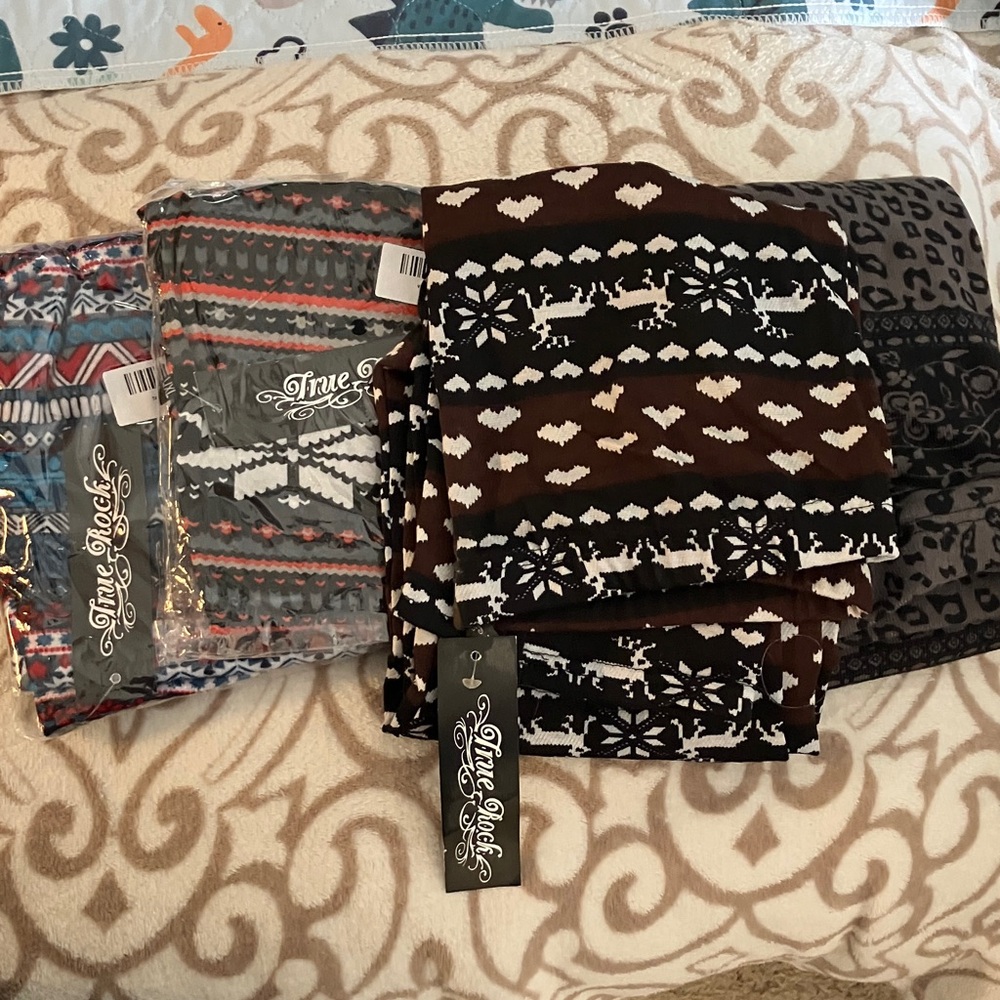 True Rock Multicolor Patterned Leggings Trio